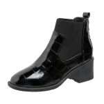 Moodsad Chelsea saapad naiste s&uuml;gis/talvised Briti lakiga nahast keskmise kontsaga saapad &Uuml;mmargused k&otilde;rged kontsad l&auml;ikivast nahast naiste saapad 39 must