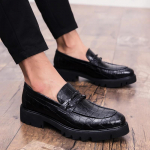 Mood Meeste Nahkkingad v&auml;ljas Vabaaja Ametlik &Auml;ri Meeste Kingad mood Must Retro kingad Pealepandavad Meeste Loaferid Zapatos Hombre 6.5 must