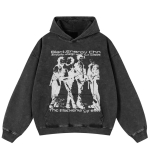 Streetwear Retro Multikas Graafiline Pesupesemise Must &Uuml;le suurusega Unisex Y2K Kapuutsikas S must