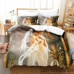 3D Prinditud Kaitseingli Voodipesukomplekt Poisid T&uuml;drukud &Uuml;heinimesevoodi Kuninganna Kuningas Suurus Tekikott Padjap&uuml;&uuml;r Voodi poisid T&auml;iskasvanud Kodu Tekstiil EU Single 135x200cm