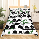 Armas punane panda tekikott king size, roosa armastuse t&auml;htede voodipesukomplekt kawaii multika loomad tekkekate t&uuml;drukulik magus tekkekate 140x200cm 3pcs