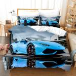 Spordiauto tekikotid V&otilde;idus&otilde;iduauto voodipesukomplektid padjap&uuml;&uuml;ridega teismelistele lastele poistele lahedaks magamistoa sisustuseks EU single(135x200cm) blue