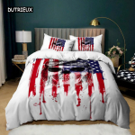Rahvuslipp Tekikoti Komplekt King Suurus Loov Ameerika Lipu Voodipesukomplekt Teismelistele T&auml;iskasvanutele Mikrokiust &Uuml;hekohaline Kahekohaline Tekikott 140x200cm 3pcs