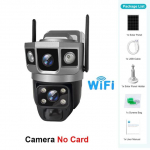 Dual Lens Triple Screens WiFi Solar Camera Outdoor12MP 6K CCTV Video Monitor PIR Motion Detection Security Cam Built in Battery