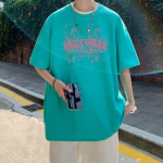 2024 Uus L&uuml;hikeste Varrukatega T-s&auml;rk Meeste Ins Moem&auml;rk Euroopa ja Ameerika Hip-Hopi Stiil &Uuml;mara Kaelusega Aluss&auml;rk &Uuml;lemine Suvi M valge