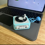 1 tk Retro Music Box v&otilde;tmehoidja &ndash; Mini Direct Music Playeri tarviku jaoks, l&otilde;bus loominguline kingitus, PVC materjal, lausriidest, katmata &ndash; sobib universaalselt. sinine