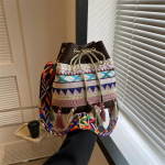 WTEMPO Naiste Crossbody kotid Tutt Singer &Otilde;lakotid Etnilises stiilis vabaaja mitmek&uuml;lgsed laia rihmaga kanepikotid 1pc