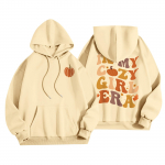 Naiste mood Naiste kerge pikkade varrukatega taskutega pullover Preppy graafiline kapuuts M