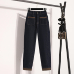 Dimanaf 2025 Naised Plus Size Spring Teksad Pikad P&uuml;ksid Elastsed Basic P&uuml;ksid Slim Denim Naiste Sinised P&uuml;ksid P&uuml;ksid 5XL 2XL