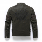 Meeste s&uuml;gis-talvine mattnahast Slim-Fit mootorratta jope No Embroidery; XXXXL