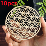 10 tk/partii Flower of Life Looduss&uuml;mbol Puit &Uuml;mmargused servad, nikerdatud aluse kivikristallide komplekti Ise tehke dekoratiivmatid padjad 10cm