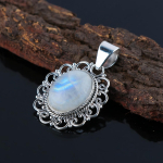 Kuukivist Gemstone H&otilde;bedane Ripats, Tugev 925 Sterling H&otilde;be, S&uuml;nnip&auml;evakivi Kingitus, Disainer Ripats, K&auml;sitsi Valmistatud Ehted