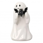 Vaigust k&otilde;rvitsa kummitus kujuke kodukaunistus &otilde;udne kummitus lauaarvuti skulptuur, mis hoiab roosat k&otilde;rvitsa kummitust Halloweeni kodukontori sisustus