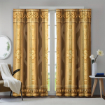 2 tk Vintage viktoriaanliku 3D-prindiga kardinad elu- ja magamistoa sisekujunduse retromustriga klassikalise lava teatrikeskkonna jaoks 2x250W250H(CM)&Grommet Top