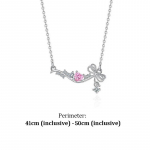 Roosa tsirkoonist armastuse vibu kaelakee naistele t&uuml;drukutele armas elegantne peo ripats v&otilde;lukett kaelakee peoehted aksessuaarid h&otilde;be