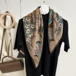 Dekoratiivne lihtsa tekstuuriga siidisall, naiste uus stiil, kevad- ja s&uuml;gissuvine mood, mitmek&uuml;lgne pear&auml;tt, t&ouml;&ouml;sall 70*70cm