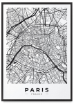Plakat mapa Paryż plan miasta w czarnej ramie 21x30 cm