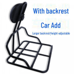 Elektris&otilde;iduki Black Knight terasest seljatoe nagi kaasav&otilde;etava kasti jaoks Backrest Takeaway Rack must