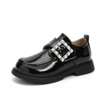 T&uuml;drukute v&auml;ikesed nahkkingad, Laste printsessikingad, Esitluspapud, Pehme tallaga Briti stiilis &uuml;ksikud kingad 33 must