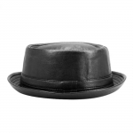 Uus Mood Meeste Must Nahast Trilby K&uuml;bar Meeste Fedora M&uuml;ts Retro Naiste S&uuml;gis Br&auml;nd Porkpie M&uuml;tsid Meeste Vintage Dž&auml;ssk&uuml;barad 56-58cm must