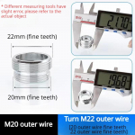 16 18 20 22 24mm G3/4 G1/2 kuni M22 pistikud k&ouml;&ouml;giaeraatori mullitaja veepuhasti adapteri kraani pikendamise pikkusega adapterid
