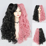 Cosplay parukas s&uuml;nteetiline pikav&auml;rviline lokkis t&uuml;drukutele Lolita Cosplay parukas topelt hobusesaba ja 1 tk parukam&uuml;tsiga 24inches lahe must v&auml;rv