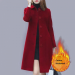 Naiste keskmise pikkusega Briti stiilis slim fit villane mantel L for 110-125 jin