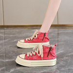 CRLAYDK Klassikalised Retro Keskmise K&otilde;rgusega L&otilde;uendist Tossud Naistele Lukuga Pealelibistatavad Platvormkingad Moodsad Naiste Vabaaja Jalgsi K&auml;imise Tennised 35