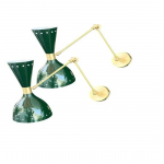 Komplekt 2 rohelist Diabolo seinavalgustit Keskaja moodne messingist seinavalgusti Retro magamistuba, &otilde;ppetuba, kodu, kontor