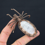 Rainbow Moonstone Handmade Copper Wire Wrap Spider Pendant 2.56 k0v81