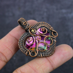 Mystic Topaz Handmade Copper Wire Wrap Jewelry Pendant 1.89 b2y93