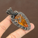 Baltic Amber Handmade Copper Wire Wrap Pendant 2.76 h9h59