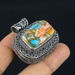 Spiny Oyster Handmade 925 Sterling Silver Jewelry Pendant 1.6 a9q34