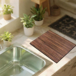 Dish Drying Mat Drain Pad for Dishes Rack Absorbent Non Slip Easy to Clean Bathroom Style A