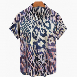 2025. aasta Meeste Leopard 3D-s&auml;rgid Suvised Hawaii rannas&auml;rgid Meeste l&uuml;hikeste varrukatega Retromoodne riietus Isikup&auml;rase disainiga meeste topid S