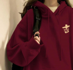 Punane pidulik kapuutsiga pusa-mantel naistele s&uuml;giseks ja talveks Uus lahtine lohakas sametist pusa XL