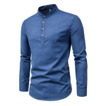 Meeste &auml;ris&auml;rk Slim Fit seisva kraega Kerge hingav stiilne pikkade varrukatega meeste s&auml;rgid M pruun