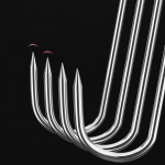 10 tk roostevabast terasest S konksud terava otsaga lihakonksu t&ouml;&ouml;riistaga k&uuml;lmsuitsutamiseks ja vorstigrilli pardi riputuskonksudeks