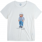 Polo Ralph Lauren Karu Graafiline Tr&uuml;kk &Uuml;mmarguse Kaelusega L&uuml;hikeste Varrukatega T-s&auml;rk Naiste Topid Valge 211753794-001 S