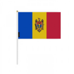 Drapeau &ndash; sp&eacute;cifi&eacute; &ndash; moldavie &ndash; 14 x 21 cm &ndash; pol&uuml;ester &ndash; L&eacute;ger et robuste