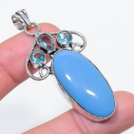 Natural Owhyee Opal, Topaz 925 Sterling Silver Jewelry Pendant 2.44 f0t06