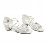Naiste pehme tallaga tantsukingad Valged siidkingad Daamide moodne tango tantsimine Naiste Ladina kingad Salsa sandaalid Keskmise kontsaga 3CM/4CM 34