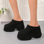 Naiste Platvormi Suede Sussid Talvised Pl&uuml;&uuml;sist Vabaaja Muulad Kingad Uued Super K&otilde;rge Kontsaga Kingad 2025 Trend Moes Pl&auml;tud Zapatos Mujer 35 must