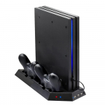 Vertikaalne alus PS4 Pro jaoks jahutusventilaatoriga, laeb 2 kontrollerit korraga