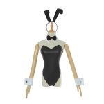 Halloween Seksikas K&uuml;&uuml;likut&uuml;druk Senpai Cosplay Kost&uuml;&uuml;m Kombinesoon Kunstnahast Naiste K&uuml;&uuml;likukost&uuml;&uuml;mid XXL must