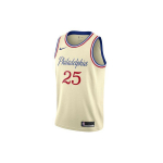 Nike NBA City Edition F&auml;nniversioon 2019-2020 Hooaeg 76ers #25 Ben Simmons Korvpallivorm Meeste vorm Mahedav&auml;rviline AV4664-281 S