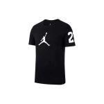 Jordan 23 Logo Prindiga Vabaaja Spordi &Uuml;mmarguse Kaelusega L&uuml;hikeste Varrukatega T-s&auml;rk Meeste Topid Must AV8452-010 S