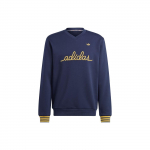 Adidas Originals Kirjaga Tikitud Triibuline &Uuml;mmarguse Kaelusega Pusa Pikkade Varrukatega Dressipluus Meeste Dressipluus Tume-Sinine IR7596 XXL
