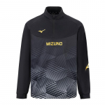 Mizuno P&uuml;stkrae Pullover Pikkade varrukatega Poollukuga Dressipluus Unisex dressipluus Must Kuld P2CC41Z309 S