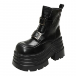 Mood Talv Naiste Biker Saapad Mood Pandlaga Daamide Elegantsed Platvormiga Madalad L&uuml;hikesed Saapad Vabaaja Naiste Ratsasaapad 34 must